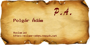 Polgár Ádám névjegykártya